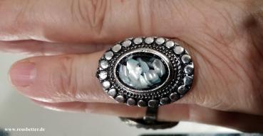 Damen Schmuckstein Ring Quarz Gr. 18 - Silber Modeschmuck